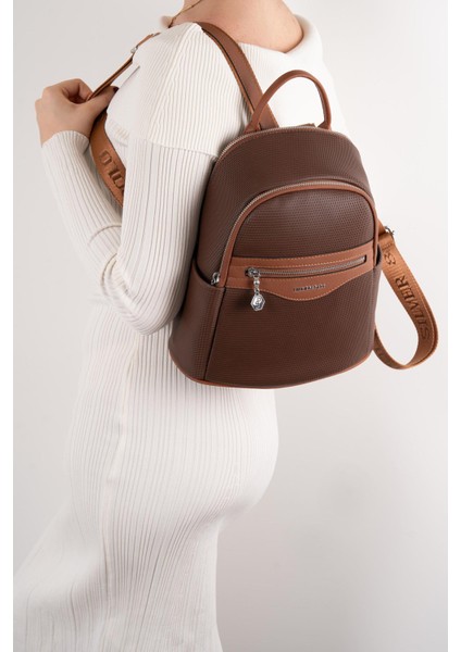 Kahve - Taba SP1161 Kadın Sırt Çantası