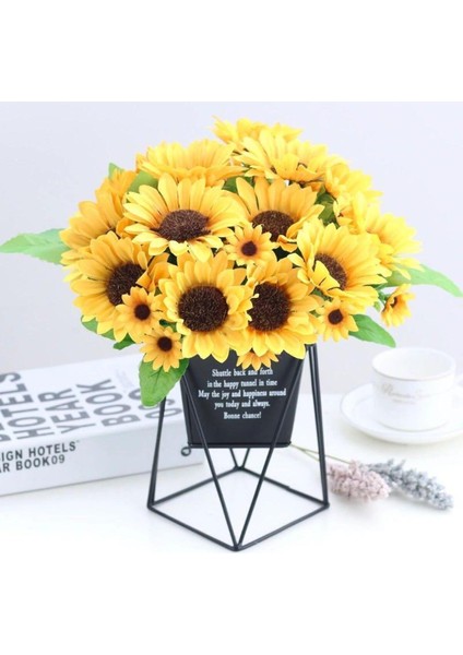 Yıkanabilir Kumaş Sarı Ayçiçeği ve Cipsolu Yapay Çiçek Demeti – Gerçekçi Görünüm, Ev, Ofis ve Dış Mekan Dekoru