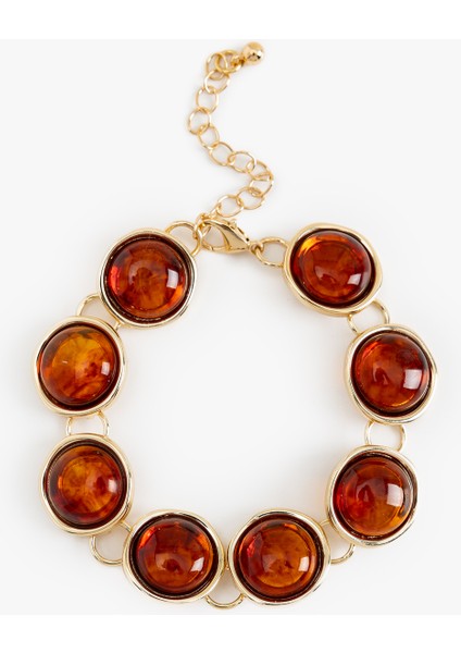 Taş Detaylı Zincir Bilezik