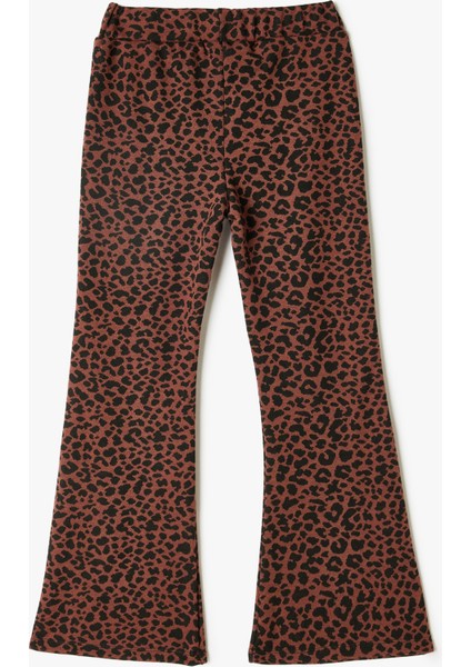 Ispanyol Paça Pantolon Leopar Desenli Beli Lastikli fiyatları
