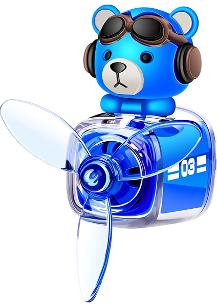 Pervaneli Klima Süsü Oto Koku Klipsi Mavi Pilot Ayı Hava Ferahlatıcı Maskot