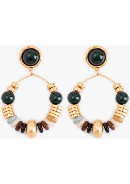 Sallantılı Halka Boncuklu Küpe