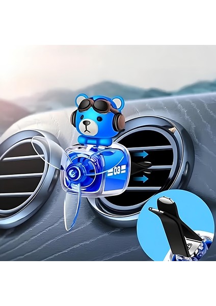 Pervaneli Klima Süsü Oto Koku Klipsi Mavi Pilot Ayı Hava Ferahlatıcı Maskot fiyatları