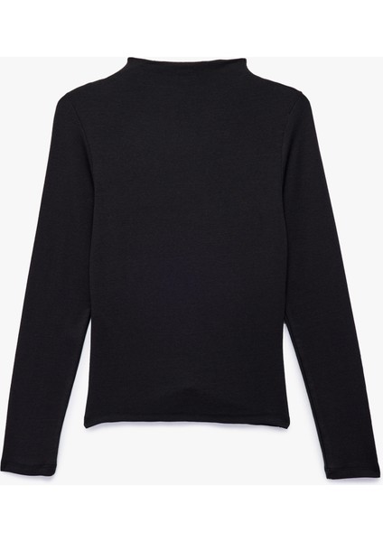 Dik Yaka Slim Fit Modal Karışımlı Basic Uzun Kollu Tişört fiyatları