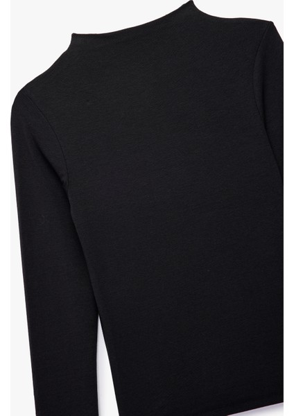 Dik Yaka Slim Fit Modal Karışımlı Basic Uzun Kollu Tişört modelleri