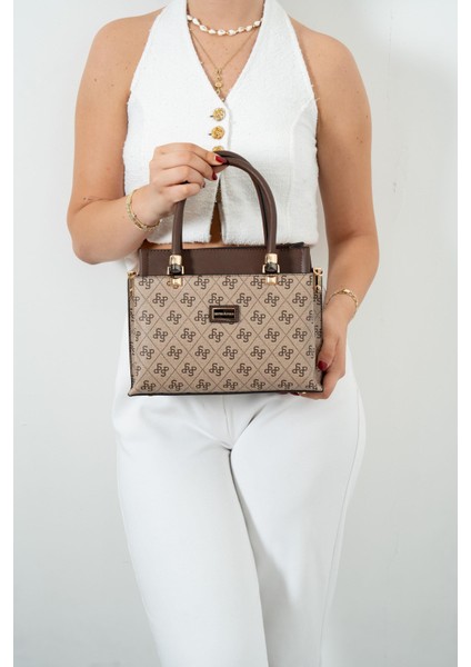 Koyu Bej - Kahve SP826 Kadın El Çantası