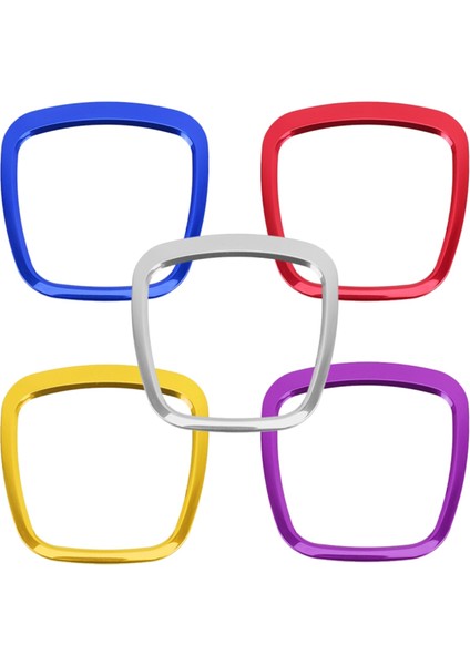 A4L/A6L/A8L/Q5/Q7 3D Metal Çıkartma Araba Direksiyon Simidi Dekoratif Çıkartma Kapağı Iç Mekan Modifikasyon Aksesuarı, Kare Tip-Gümüş (Yurt Dışından) fiyatları