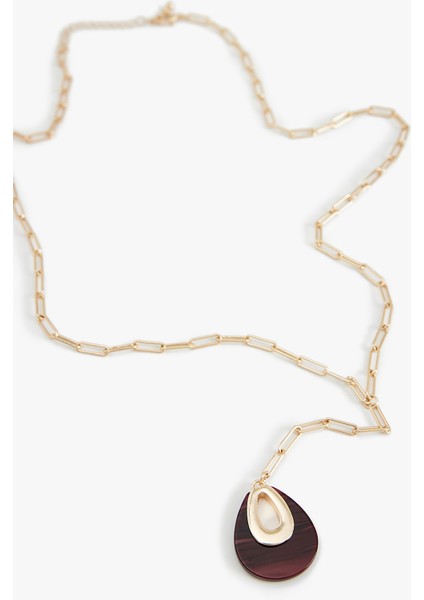 Charm Detaylı Zincir Çelik Kolye modelleri