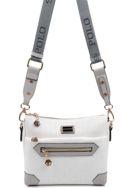 Beyaz - A.gri SP1110 Kadın Çapraz Çanta