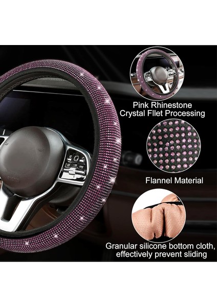 7 Adet/takım Parlak Yapay Elmaslı Araba Direksiyon Simidi Emniyet Kemeri Vites Kolu Kapağı Bardak Altlığı Çalıştırma Düğmesi Halkası Seti-Gül (Yurt Dışından) fiyatları