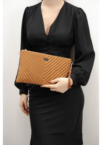 Süet Taba SP1034 Kadın Portföy & Clutch
