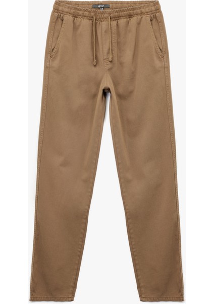 Pamuklu Cep Detaylı Beli Bağcıklı Pantolon