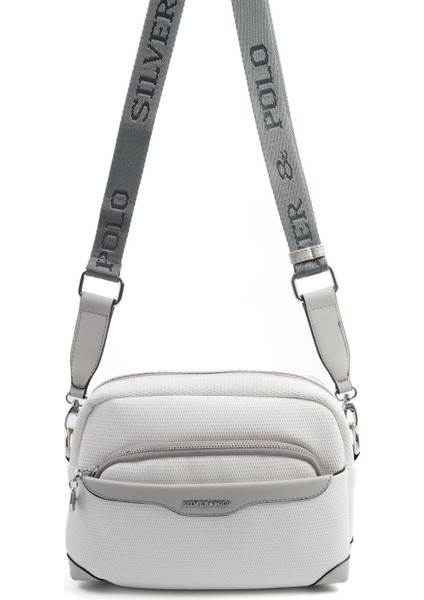 Beyaz - A.gri SP1201 Kadın Çapraz Çanta