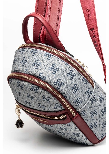 Gri - Bordo SP983 Kadın Sırt Çantası modelleri