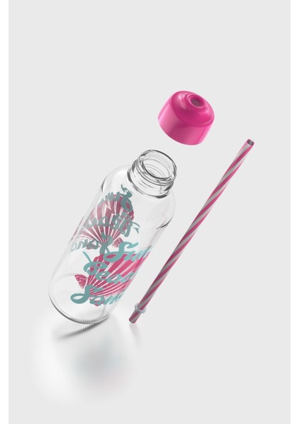 Felix Sun Beach Desenli 450 ml Pipetli Cam Şişe 182055 Pembe modelleri