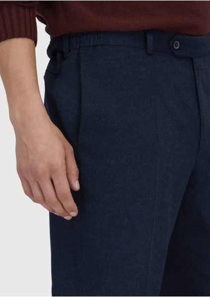Lacivert Düz Dokuma Modern Fit Casual Pantolon fırsatları