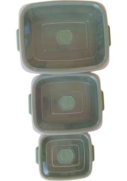 3'lü Mikrofresh Saklama Kabı Seti (0,5 L + 1 L + 2 L) - Mikrodalga, Bulaşık Makinesi Uyumlu modelleri