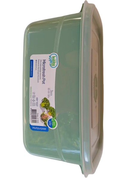 3'lü Mikrofresh Saklama Kabı Seti (0,5 L + 1 L + 2 L) - Mikrodalga, Bulaşık Makinesi Uyumlu fırsatları