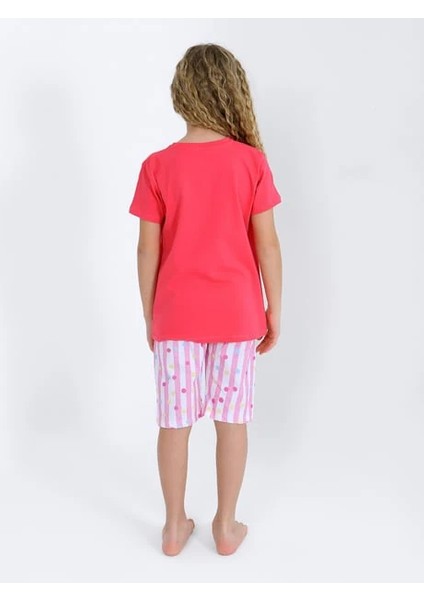 Minykids Unicorn Desen Koyu Pembe Kapri %100 Pamuklu Kız Çocuk Pijama Takım fırsatları