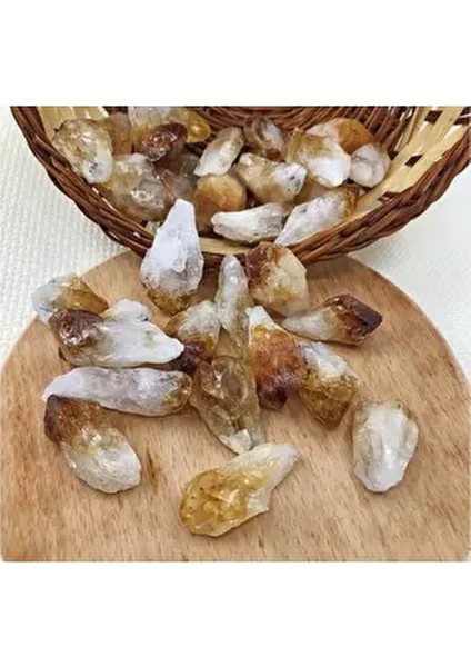 Doğal Sitrin (Para Taşı) Işlenmemiş Cüzdan Veya Kasa Taşı 1 Adet Sarı Renk