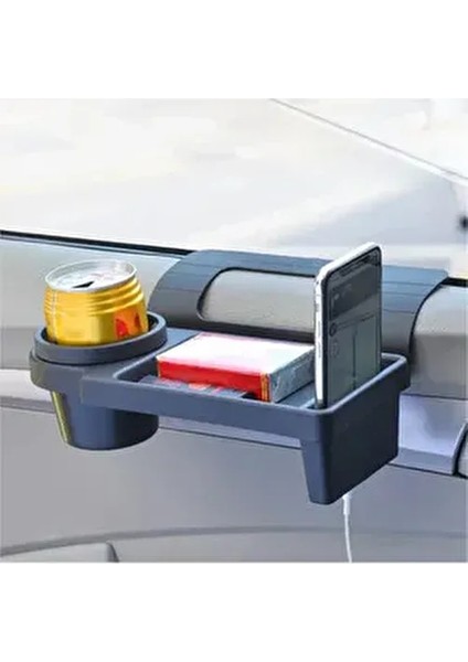 Oto Araç Içi Bardaklık Çok Amaçlı Organizer Bardak Tutucu Telefon Tutucu Saklama Kutusu Siyah