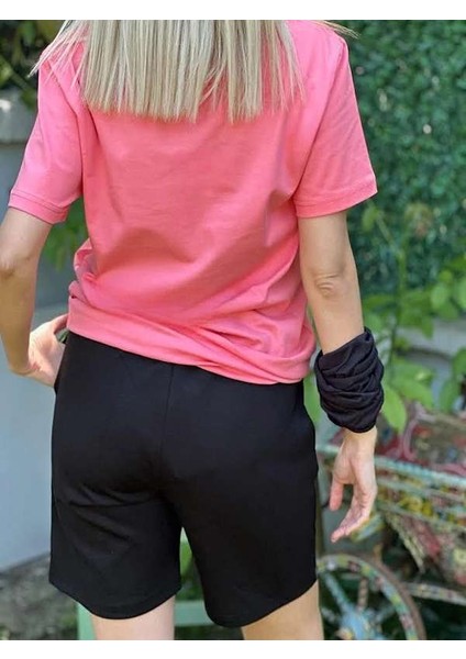 Regular Fit Bisiklet Yaka %100 Pamuk Kısa Kol Unisex Basic Pembe Tişört modelleri