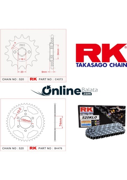 Hyosung Gv 250 Rk Zincir Dişli Seti