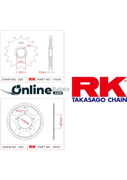 Suzuki Gsx-R 250 Inazuma Rk Dişli Seti