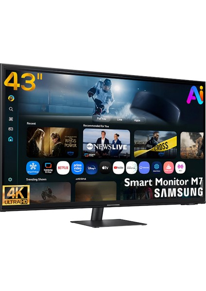 M7 M70F 43" 60 Hz ( USB+ HDMI+WİFİ+Bluetooth) 4K(3840 x 2160) HDR10 Yapay Zeka Destekli Akıllı Smart Monitör LS43FM700UUXUF fiyatları