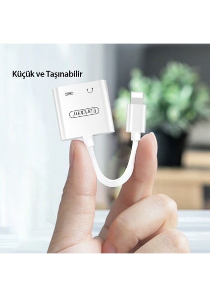 OT46 2‑in‑1 Lightning → Type‑C & AUX Adaptör – Tak‑Çalıştır, Ses + Şarj / Veri Destekli fırsatları