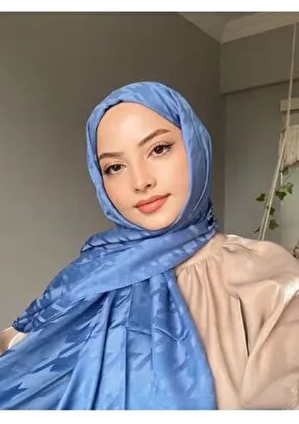 Kazayağı Desen Mavi Ipeksijakar Şal