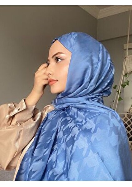 Kazayağı Desen Mavi Ipeksijakar Şal modelleri