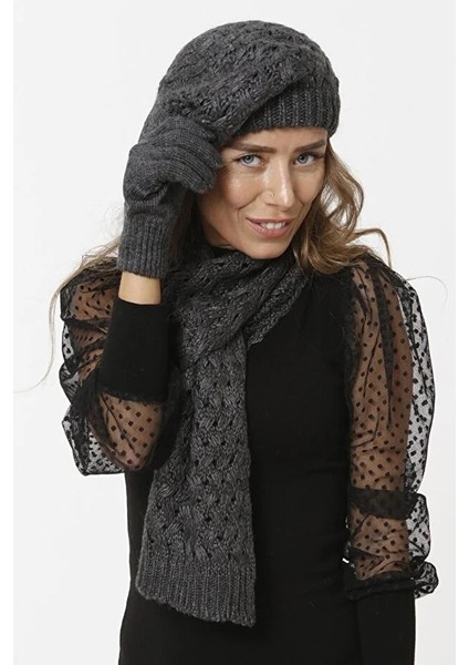 Kadın Atkı Bere Eldiven Set modelleri