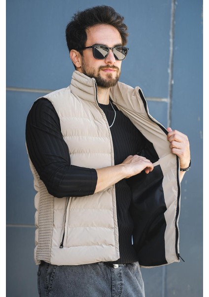 Lordy Örgü Detaylı Cepli Dik Yaka Nova Parlak Kumaş Erkek Şişme Yelek fırsatları