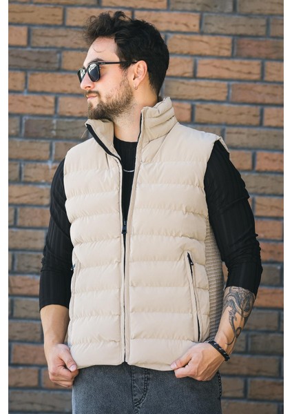 Lordy Örgü Detaylı Cepli Dik Yaka Nova Parlak Kumaş Erkek Şişme Yelek indirimleri