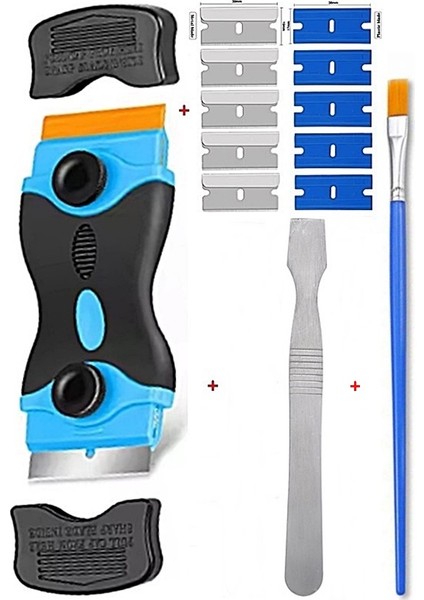 Çok Amaçlı Set Plastik/metal Tıraş Bıçağı Kazıyıcı Kenar Temizleme Aracı Bıçak Etiket Etiket Çıkartma Kaldırma Araba Pencere Vs ST06