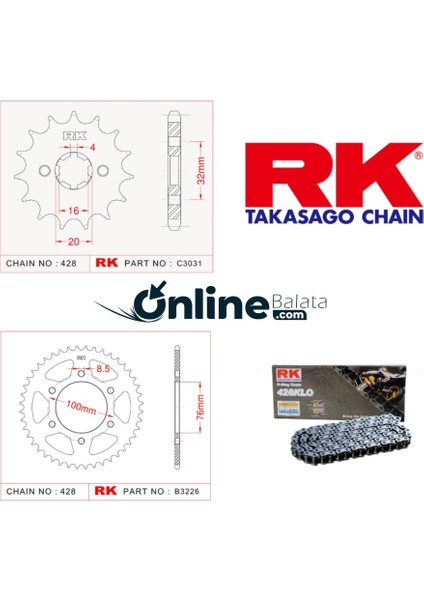 Yamaha R 125 Rk Zincir Dişli Seti