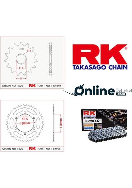 Yamaha R 25 Rk Zincir Dişli Seti