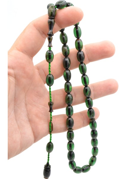 Ahmet Emin Imzalı Badem Kesim Hareli Yeşil Sıkma Kehribar Tesbih fırsatları