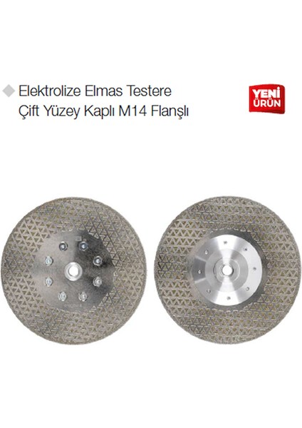 2396 Elektrolize Elmas Testere M14 Flanşlı 125 mm