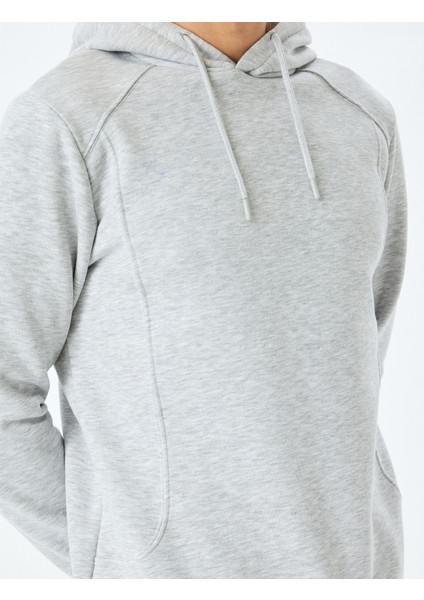 Reglan Kollu Pamuk Karışımlı Kapşonlu Şardonlu Dikiş Detaylı Basic Hoodie indirimleri