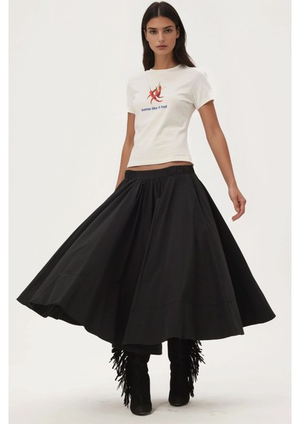 Kadın A-Form Fit Maxi Etek Siyah modelleri