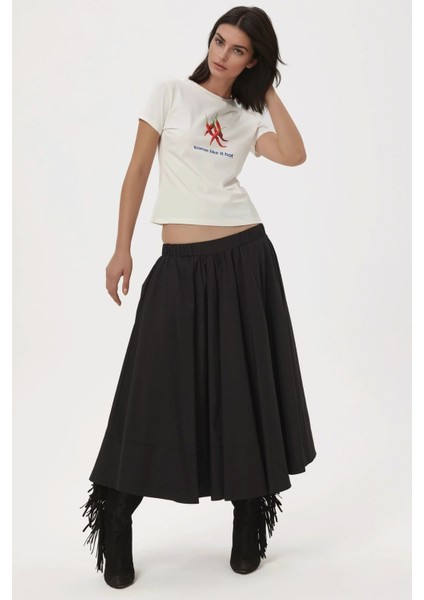 Kadın A-Form Fit Maxi Etek Black fiyatları