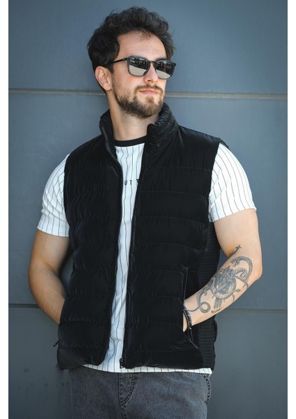 Lordy Örgü Detaylı Cepli Dik Yaka Nova Parlak Kumaş Erkek Şişme Yelek fiyatları