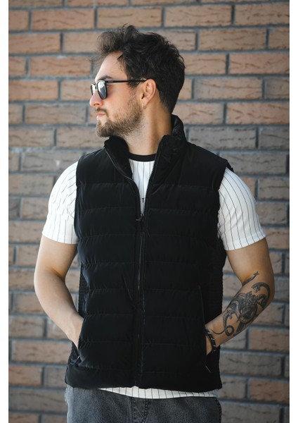 Lordy Örgü Detaylı Cepli Dik Yaka Nova Parlak Kumaş Erkek Şişme Yelek fırsatları