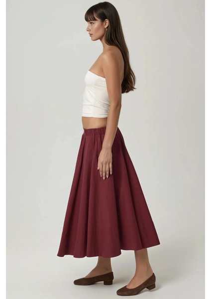 Kadın A-Form Fit Maxi Etek Red modelleri