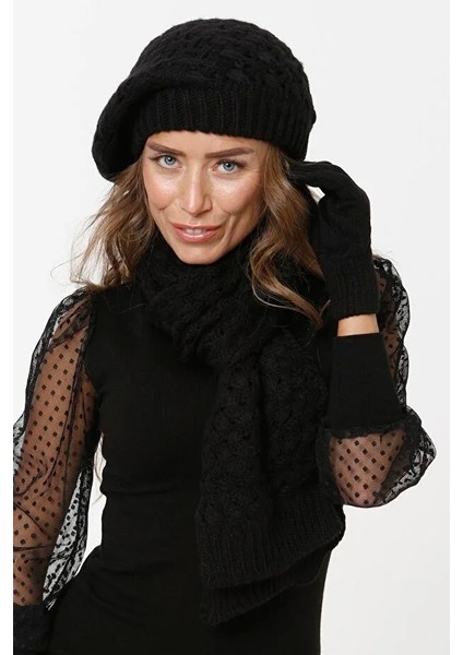 Kadın Atkı Bere Eldiven Set