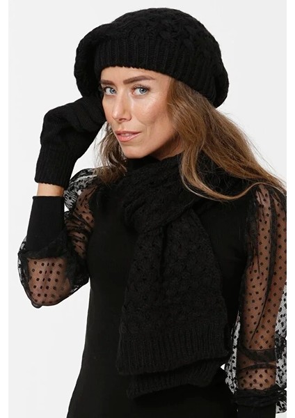 Kadın Atkı Bere Eldiven Set modelleri