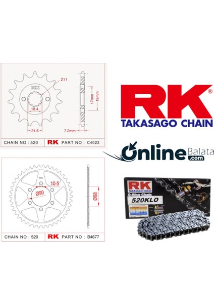 Honda Cb 250 R Rk Zincir Dişli Seti