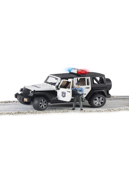 Jeep Wrangler U.R Polis Oyuncak Araba ve Memur Figürü – Açılır Kapı ve Kaput, Dayanıklı Plastik, 32.9x14.4x16.2 cm